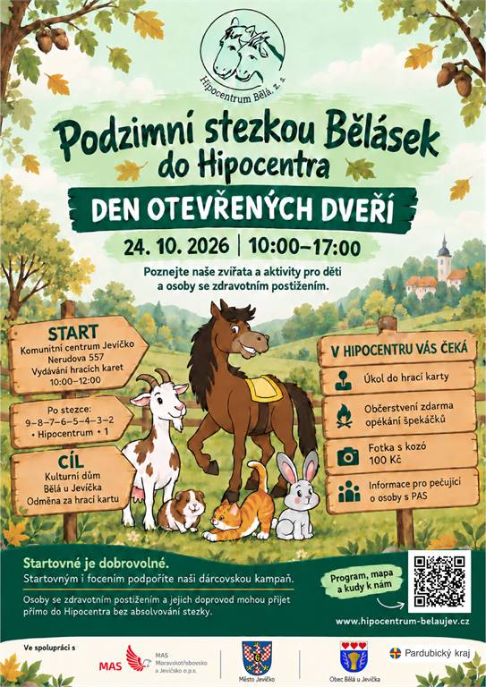 Podzimní stezkou Bělásek do Hipocentra v Bělé u Jevíčka
